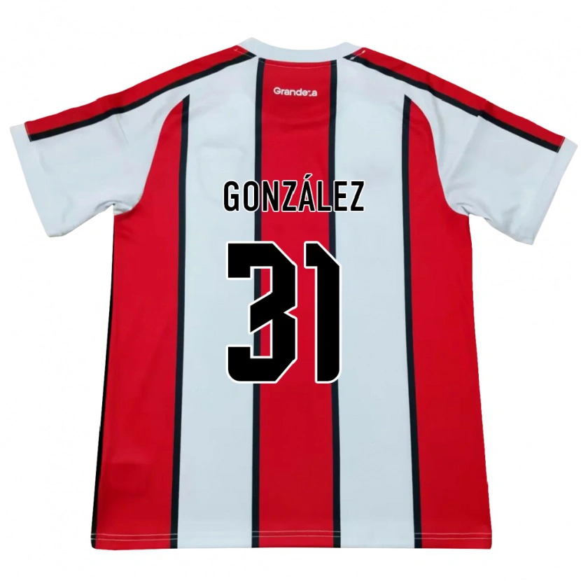 Danxen Mann Facundo González #31 Hvit Rød Svart Bortetrøye Drakt Trøye 2026/27 Skjorter T-Skjorte