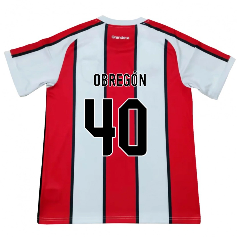 Danxen Mann Agustín Obregón #40 Hvit Rød Svart Bortetrøye Drakt Trøye 2026/27 Skjorter T-Skjorte