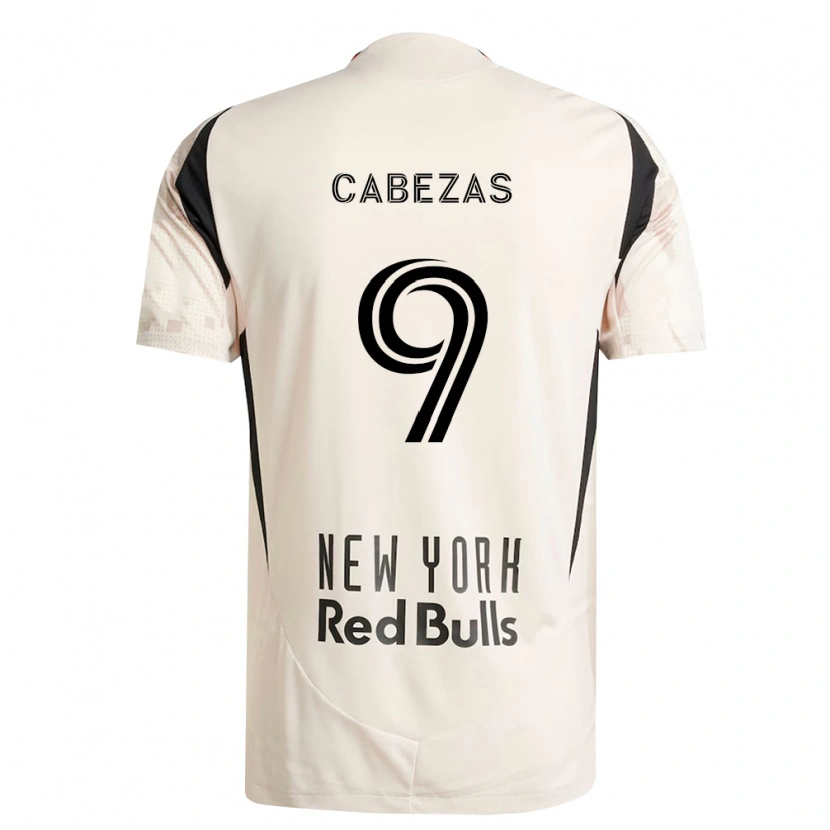 Danxen Mann Jorge Cabezas #9 Off-White Rød Svart Bortetrøye Drakt Trøye 2026/27 Skjorter T-Skjorte