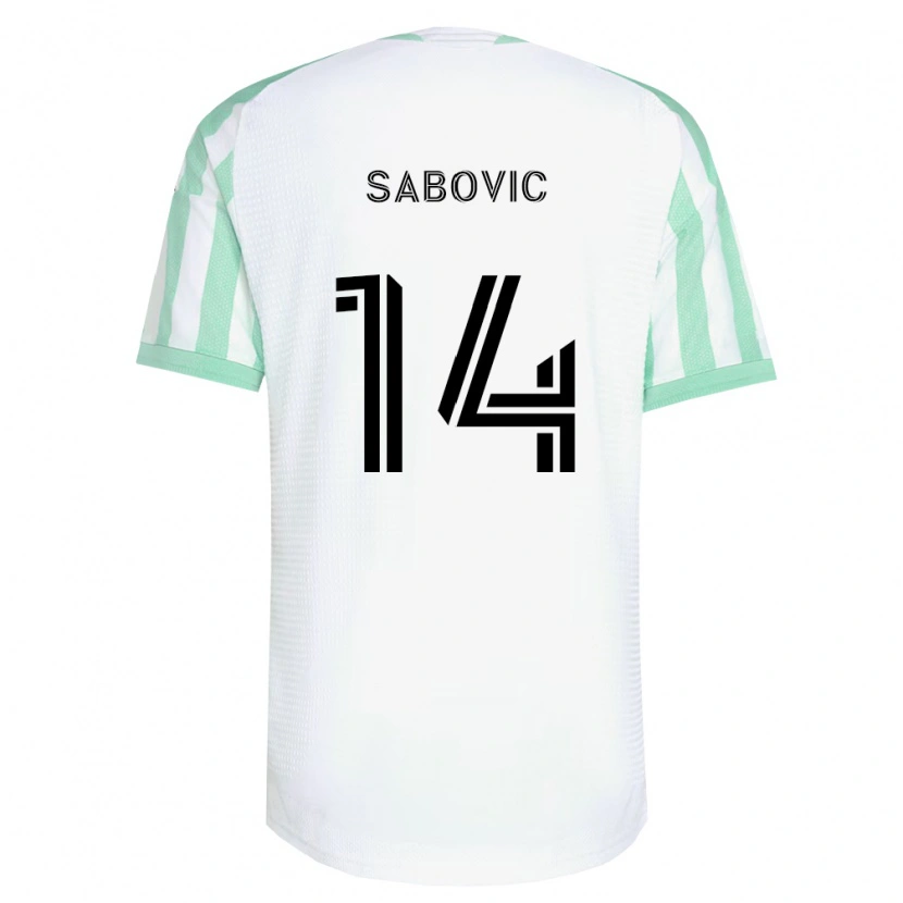 Danxen Mann Besard Šabović #14 Lysegrønn Svart Hvit Bortetrøye Drakt Trøye 2026/27 Skjorter T-Skjorte