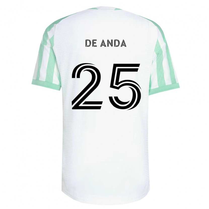Danxen Mann Anthony De Anda #25 Lysegrønn Svart Hvit Bortetrøye Drakt Trøye 2026/27 Skjorter T-Skjorte