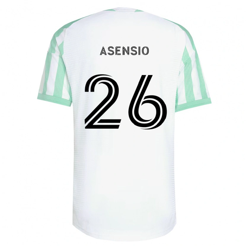 Danxen Mann Charlie Asensio #26 Lysegrønn Svart Hvit Bortetrøye Drakt Trøye 2026/27 Skjorter T-Skjorte