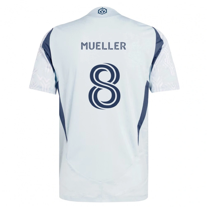 Danxen Mann Chris Mueller #8 Blå Grå Hvit Bortetrøye Drakt Trøye 2026/27 Skjorter T-Skjorte