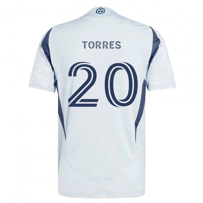 Danxen Mann Jairo Torres #20 Blå Grå Hvit Bortetrøye Drakt Trøye 2026/27 Skjorter T-Skjorte