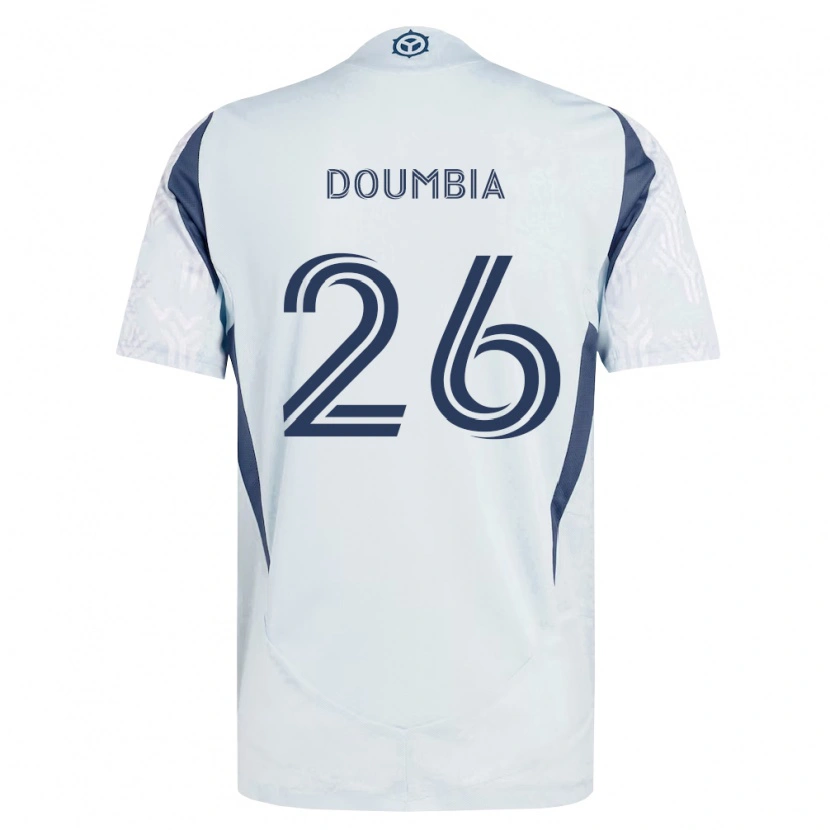 Danxen Mann Ousmane Doumbia #26 Blå Grå Hvit Bortetrøye Drakt Trøye 2026/27 Skjorter T-Skjorte