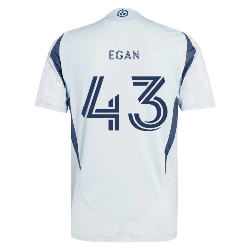 Danxen Mann Noah Egan #43 Blå Grå Hvit Bortetrøye Drakt Trøye 2026/27 Skjorter T-Skjorte
