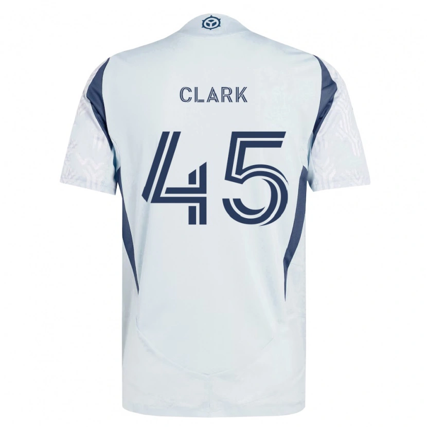 Danxen Mann Mateo Clark #45 Blå Grå Hvit Bortetrøye Drakt Trøye 2026/27 Skjorter T-Skjorte