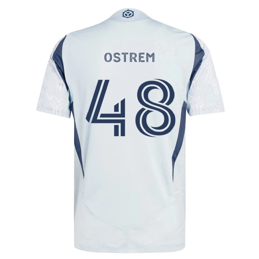 Danxen Mann Charlie Ostrem #48 Blå Grå Hvit Bortetrøye Drakt Trøye 2026/27 Skjorter T-Skjorte