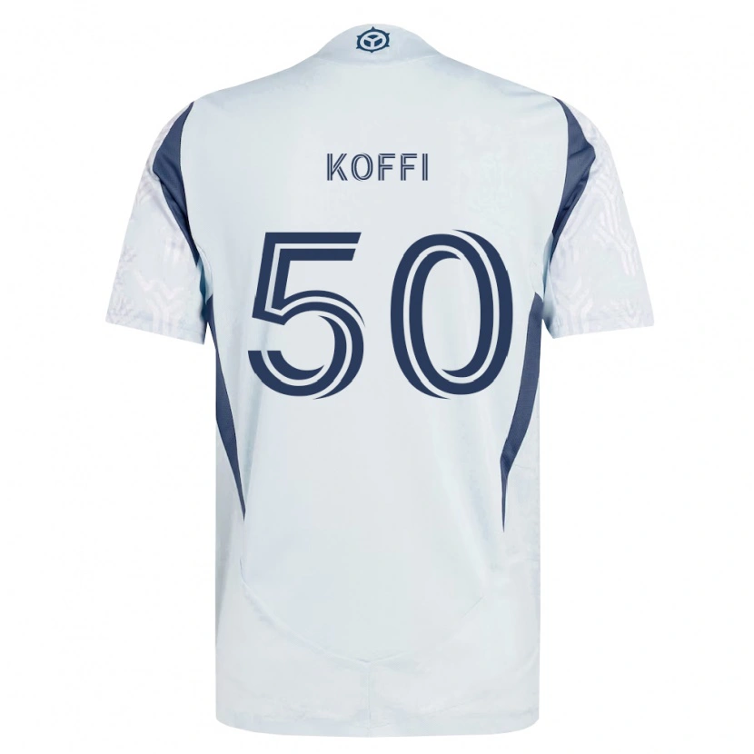 Danxen Mann Christian Koffi #50 Blå Grå Hvit Bortetrøye Drakt Trøye 2026/27 Skjorter T-Skjorte