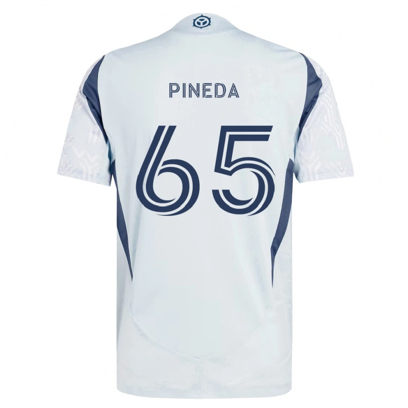 Danxen Mann Oscar Pineda #65 Blå Grå Hvit Bortetrøye Drakt Trøye 2026/27 Skjorter T-Skjorte