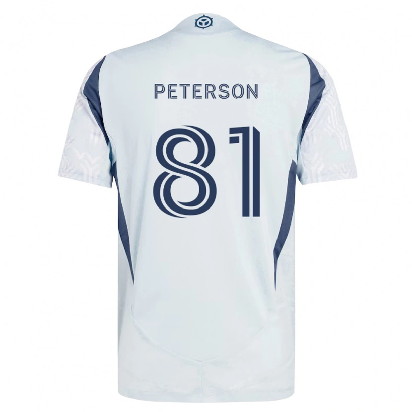 Danxen Mann Lukas Peterson #81 Blå Grå Hvit Bortetrøye Drakt Trøye 2026/27 Skjorter T-Skjorte