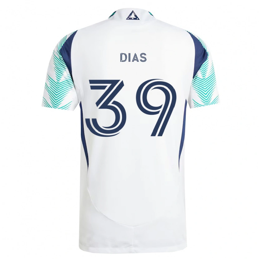 Danxen Mann Marcos Dias #39 Hvit Marineblå Lysegrønn Bortetrøye Drakt Trøye 2026/27 Skjorter T-Skjorte