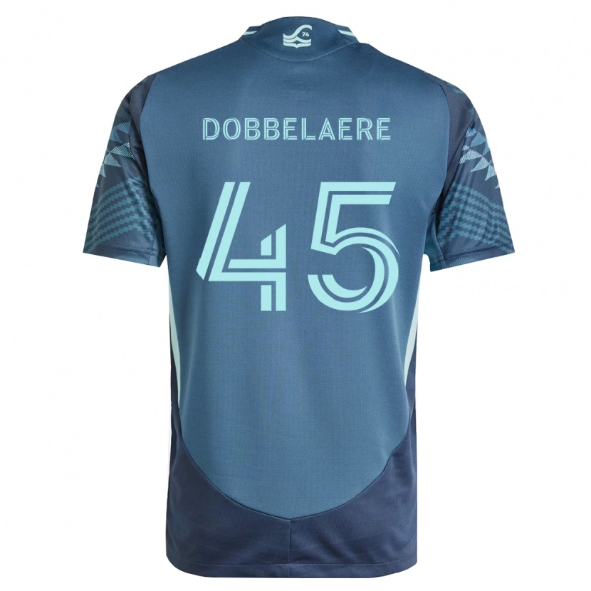Danxen Mann Ethan Dobbelaere #45 Marineblå Grønn Bortetrøye Drakt Trøye 2026/27 Skjorter T-Skjorte