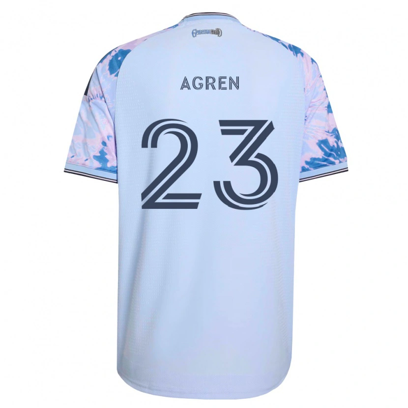 Danxen Mann Oskar Agren #23 Kongelig Blå Hvit Svart Bortetrøye Drakt Trøye 2026/27 Skjorter T-Skjorte