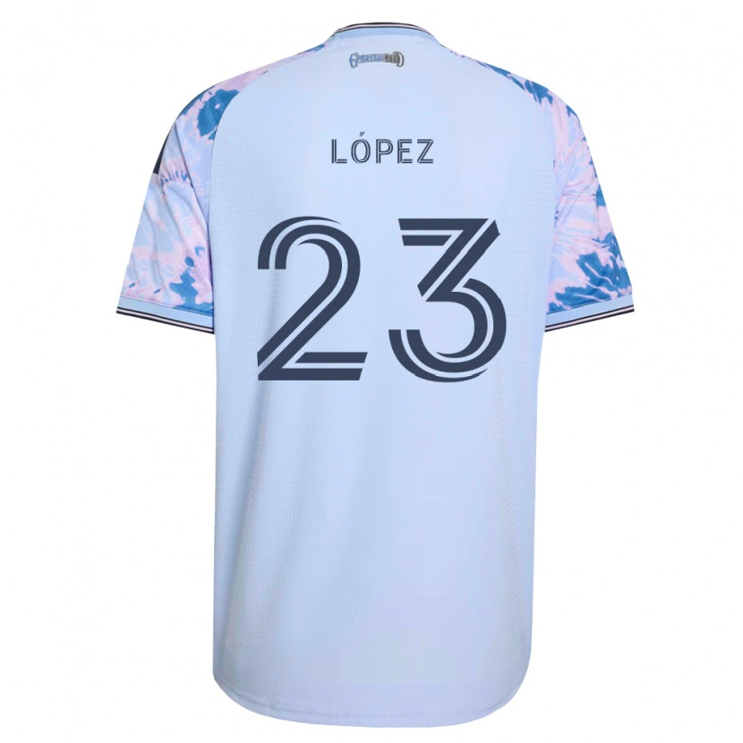 Danxen Mann Hernán López #23 Kongelig Blå Hvit Svart Bortetrøye Drakt Trøye 2026/27 Skjorter T-Skjorte