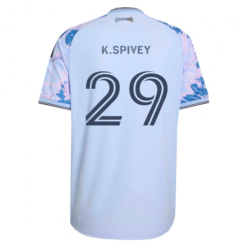 Danxen Mann Kaedren Spivey #29 Kongelig Blå Hvit Svart Bortetrøye Drakt Trøye 2026/27 Skjorter T-Skjorte