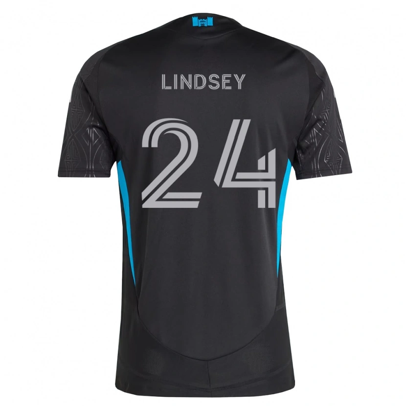 Danxen Mann Jaylin Lindsey #24 Svart Hvit Himmelblå Bortetrøye Drakt Trøye 2026/27 Skjorter T-Skjorte