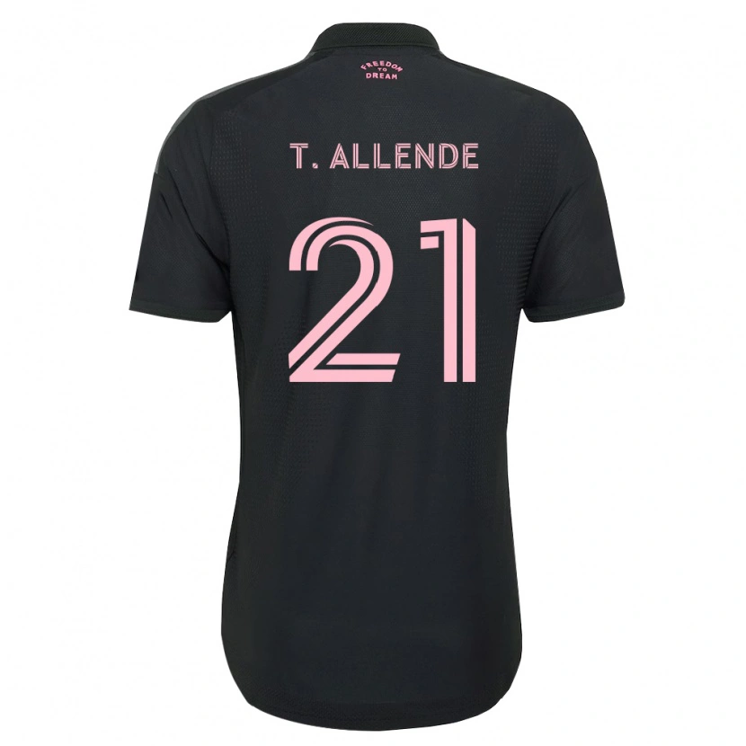 Danxen Mann Tadeo Allende #21 Rosa Svart Hvit Bortetrøye Drakt Trøye 2026/27 Skjorter T-Skjorte