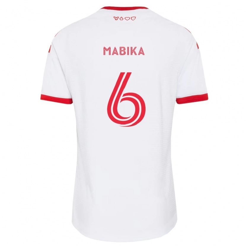 Danxen Mann Aimé Mabika #6 Hvit Rød Svart Bortetrøye Drakt Trøye 2026/27 Skjorter T-Skjorte