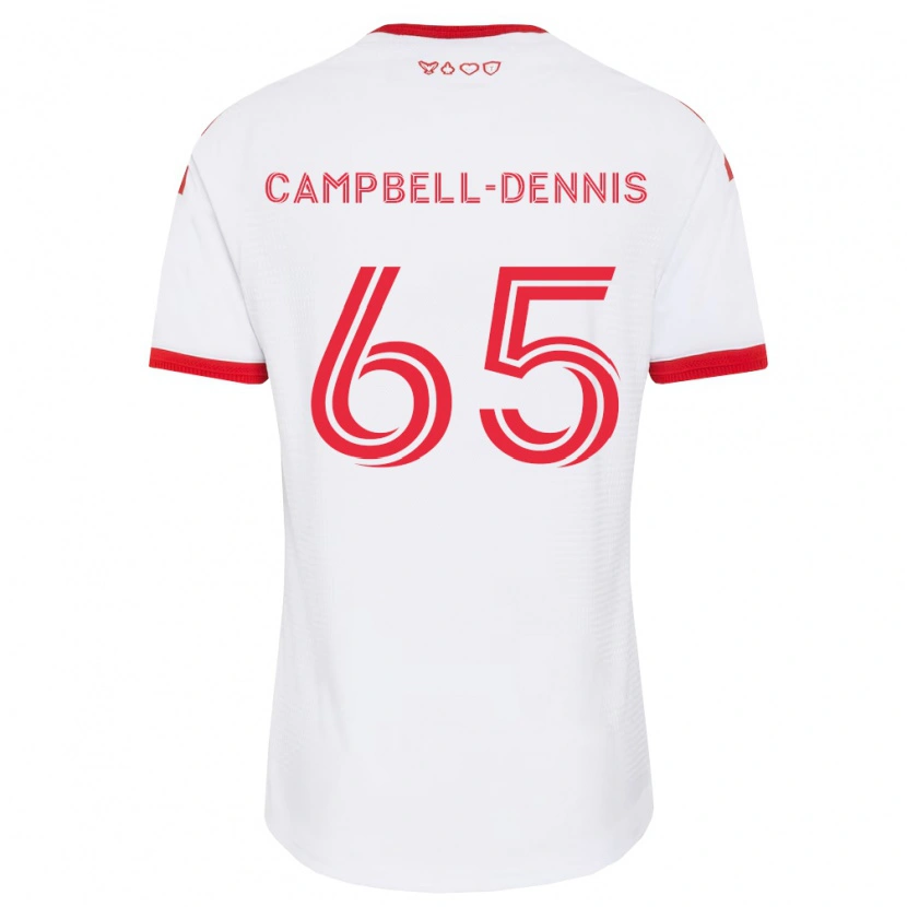 Danxen Mann Raequan Campbell-Dennis #65 Hvit Rød Svart Bortetrøye Drakt Trøye 2026/27 Skjorter T-Skjorte