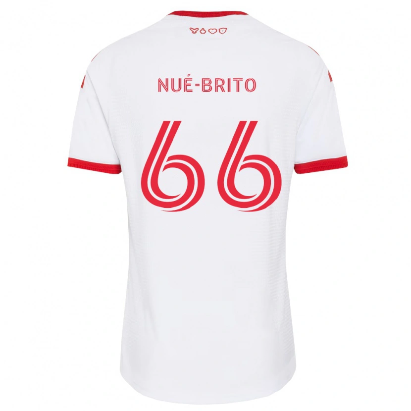 Danxen Mann Diego Nué-Brito #66 Hvit Rød Svart Bortetrøye Drakt Trøye 2026/27 Skjorter T-Skjorte