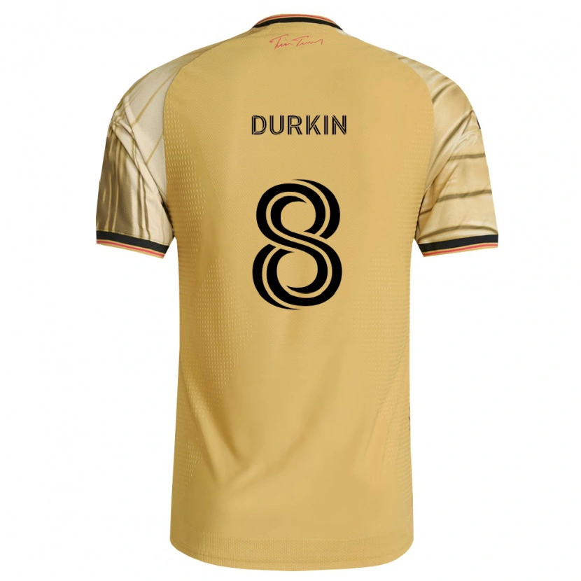 Danxen Mann Chris Durkin #8 Brun Gul Svart Bortetrøye Drakt Trøye 2026/27 Skjorter T-Skjorte