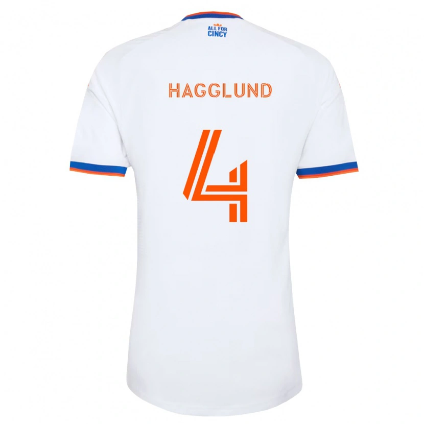 Danxen Mann Nick Hagglund #4 Hvit Marineblå Oransje Bortetrøye Drakt Trøye 2026/27 Skjorter T-Skjorte