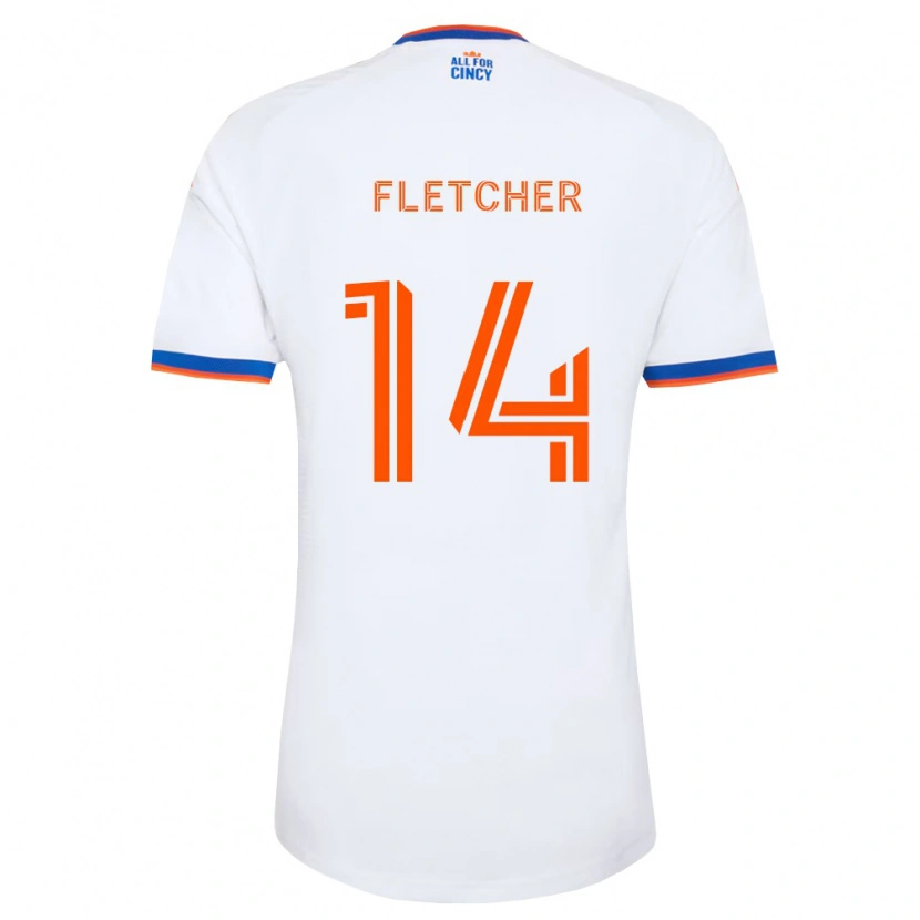 Danxen Mann Kristian Fletcher #14 Hvit Marineblå Oransje Bortetrøye Drakt Trøye 2026/27 Skjorter T-Skjorte
