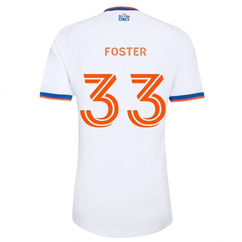 Danxen Mann Isaiah Foster #33 Hvit Marineblå Oransje Bortetrøye Drakt Trøye 2026/27 Skjorter T-Skjorte