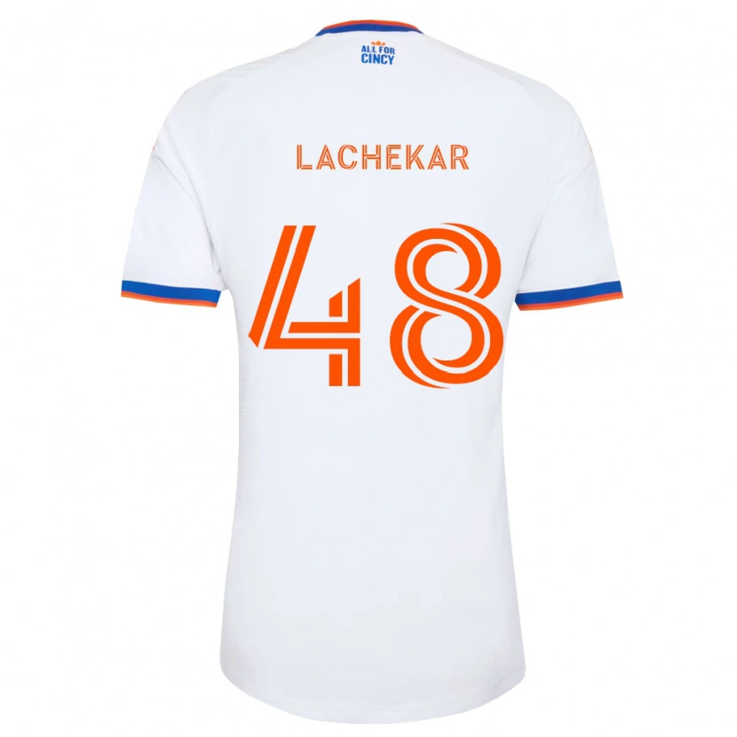 Danxen Mann Sami Lachekar #48 Hvit Marineblå Oransje Bortetrøye Drakt Trøye 2026/27 Skjorter T-Skjorte