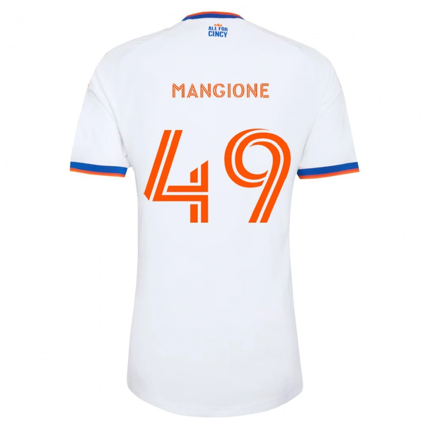 Danxen Mann Peter Mangione #49 Hvit Marineblå Oransje Bortetrøye Drakt Trøye 2026/27 Skjorter T-Skjorte