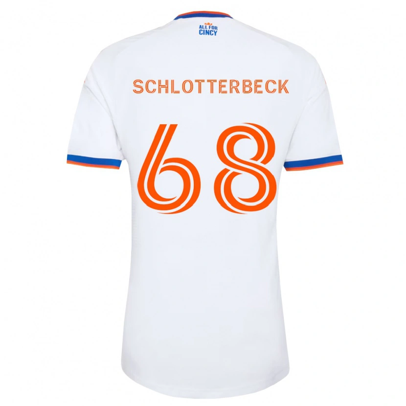 Danxen Mann Ryan Schlotterbeck #68 Hvit Marineblå Oransje Bortetrøye Drakt Trøye 2026/27 Skjorter T-Skjorte