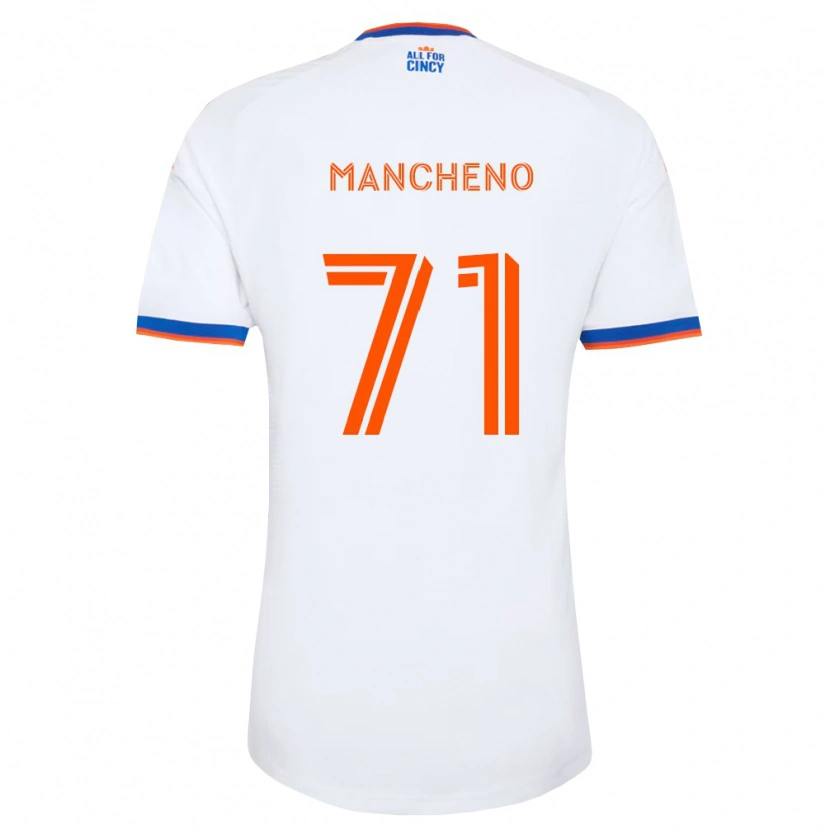 Danxen Mann Cristian Mancheno #71 Hvit Marineblå Oransje Bortetrøye Drakt Trøye 2026/27 Skjorter T-Skjorte
