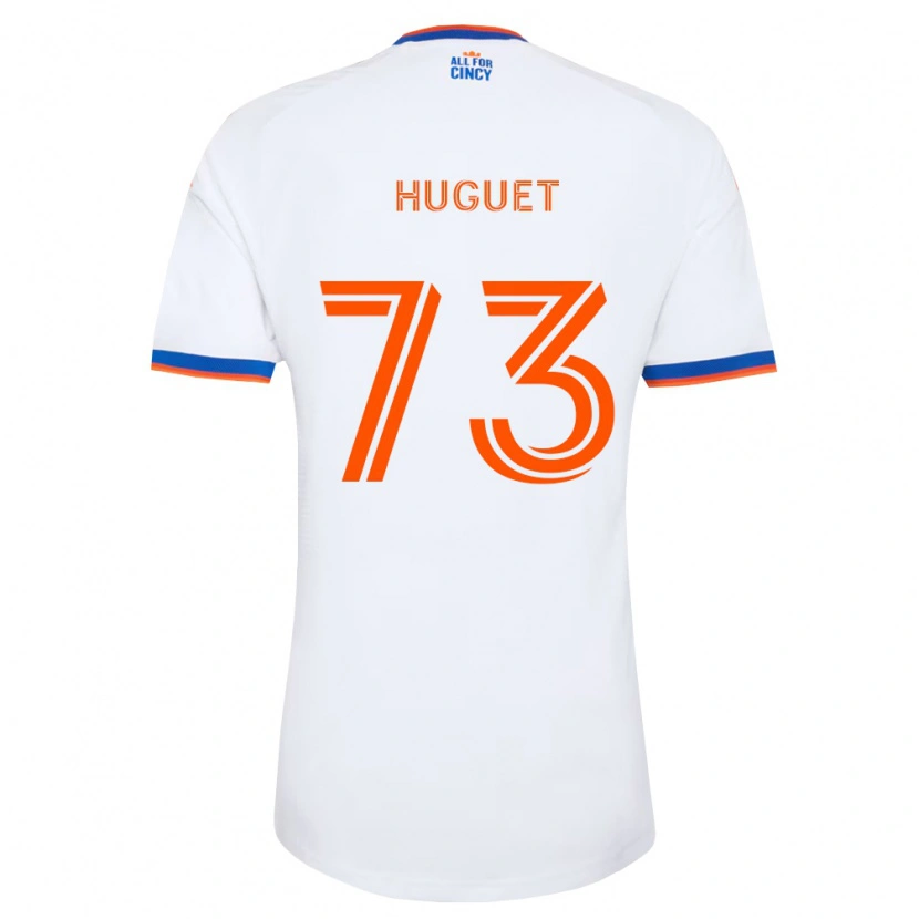 Danxen Mann Gaël Huguet #73 Hvit Marineblå Oransje Bortetrøye Drakt Trøye 2026/27 Skjorter T-Skjorte