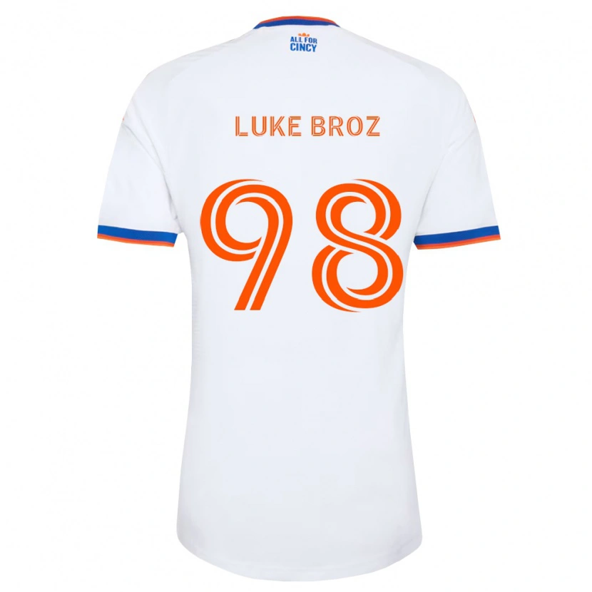 Danxen Mann Luke Broz #98 Hvit Marineblå Oransje Bortetrøye Drakt Trøye 2026/27 Skjorter T-Skjorte