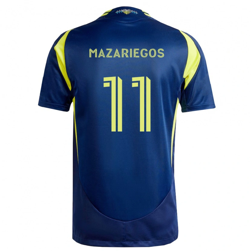 Danxen Mann Jacob Mazariegos #11 Gul Marineblå Bortetrøye Drakt Trøye 2026/27 Skjorter T-Skjorte