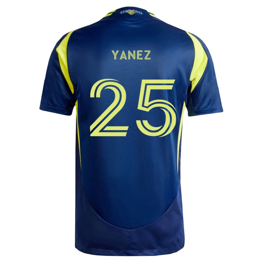 Danxen Mann Zidane Yáñez #25 Gul Marineblå Bortetrøye Drakt Trøye 2026/27 Skjorter T-Skjorte