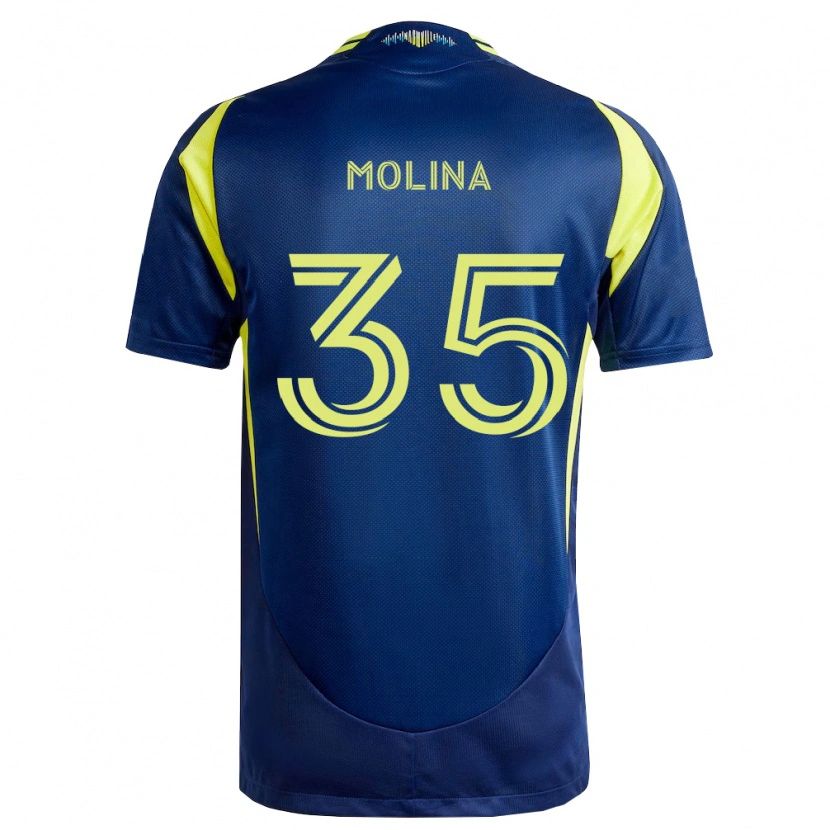 Danxen Mann Malachi Molina #35 Gul Marineblå Bortetrøye Drakt Trøye 2026/27 Skjorter T-Skjorte