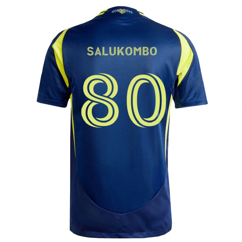 Danxen Mann David Salukombo #80 Gul Marineblå Bortetrøye Drakt Trøye 2026/27 Skjorter T-Skjorte