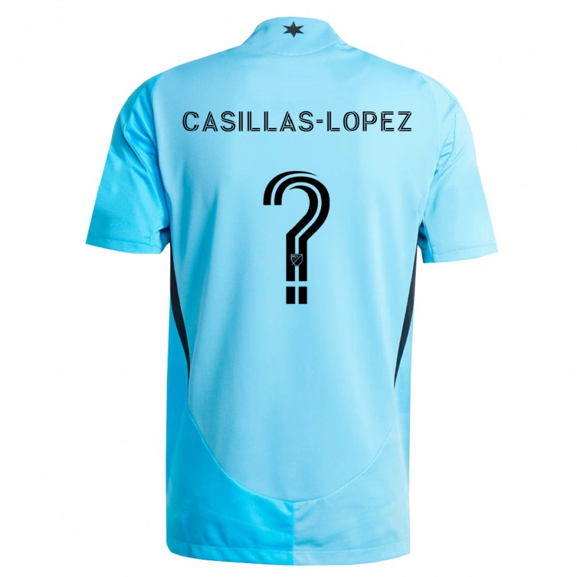 Danxen Mann Carlos Casillas-Lopez #0 Lyseblå Svart Bortetrøye Drakt Trøye 2026/27 Skjorter T-Skjorte