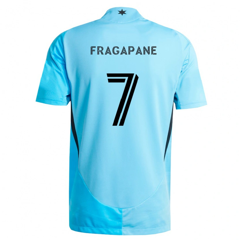 Danxen Mann Franco Fragapane #7 Lyseblå Svart Bortetrøye Drakt Trøye 2026/27 Skjorter T-Skjorte