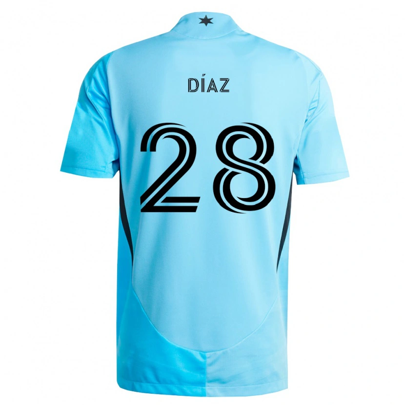 Danxen Mann Jefferson Díaz #28 Lyseblå Svart Bortetrøye Drakt Trøye 2026/27 Skjorter T-Skjorte