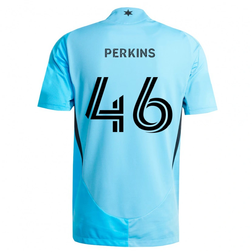 Danxen Mann Keane Perkins #46 Lyseblå Svart Bortetrøye Drakt Trøye 2026/27 Skjorter T-Skjorte