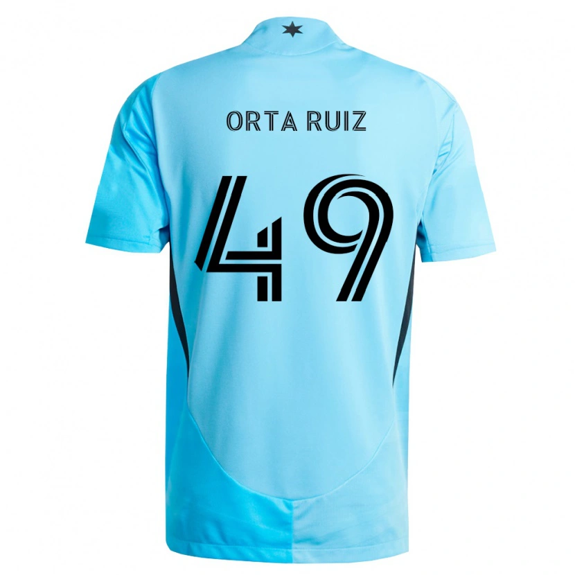 Danxen Mann Jose Orta Ruiz #49 Lyseblå Svart Bortetrøye Drakt Trøye 2026/27 Skjorter T-Skjorte