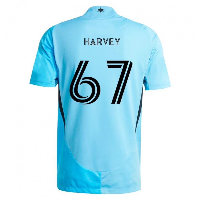 Danxen Mann Carlos Harvey #67 Lyseblå Svart Bortetrøye Drakt Trøye 2026/27 Skjorter T-Skjorte