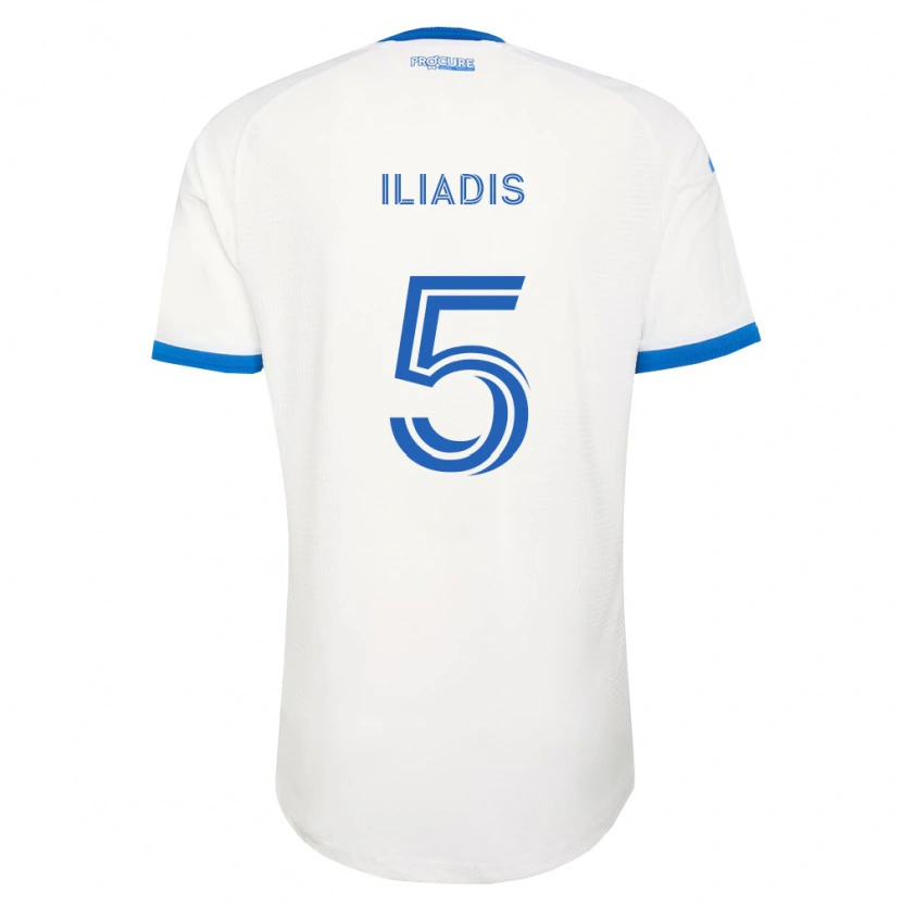 Danxen Mann Ilias Iliadis #5 Himmel Blå Hvit Bortetrøye Drakt Trøye 2026/27 Skjorter T-Skjorte