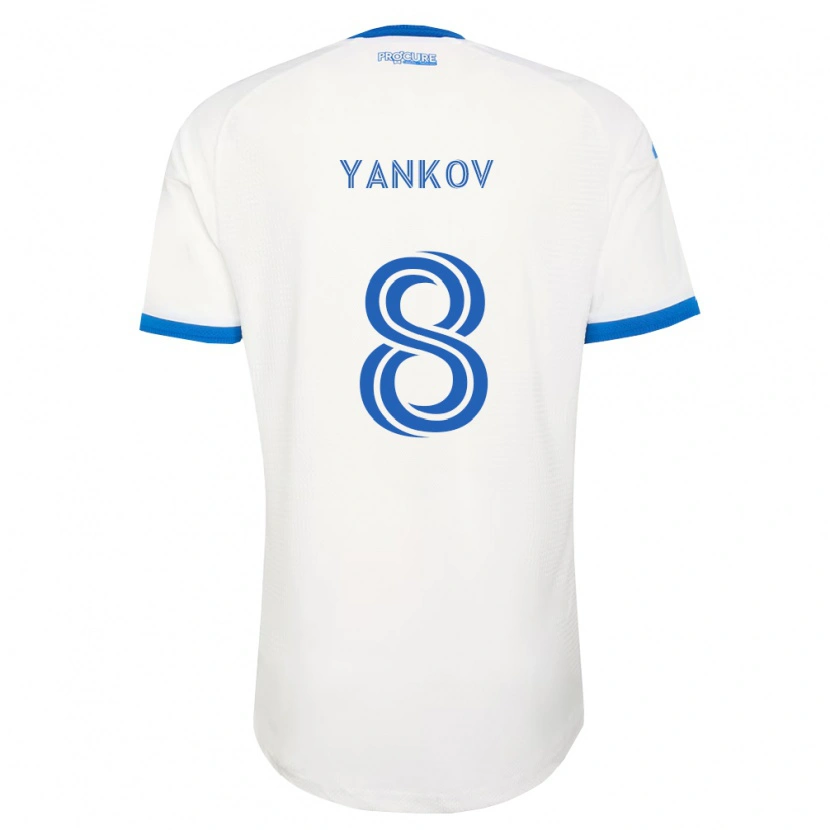 Danxen Mann Dominik Yankov #8 Himmel Blå Hvit Bortetrøye Drakt Trøye 2026/27 Skjorter T-Skjorte
