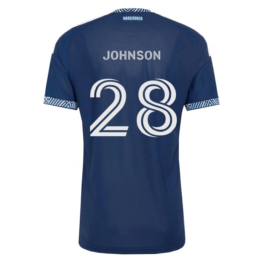 Danxen Mann Tate Johnson #28 Dyp Blå Hvit Bortetrøye Drakt Trøye 2026/27 Skjorter T-Skjorte