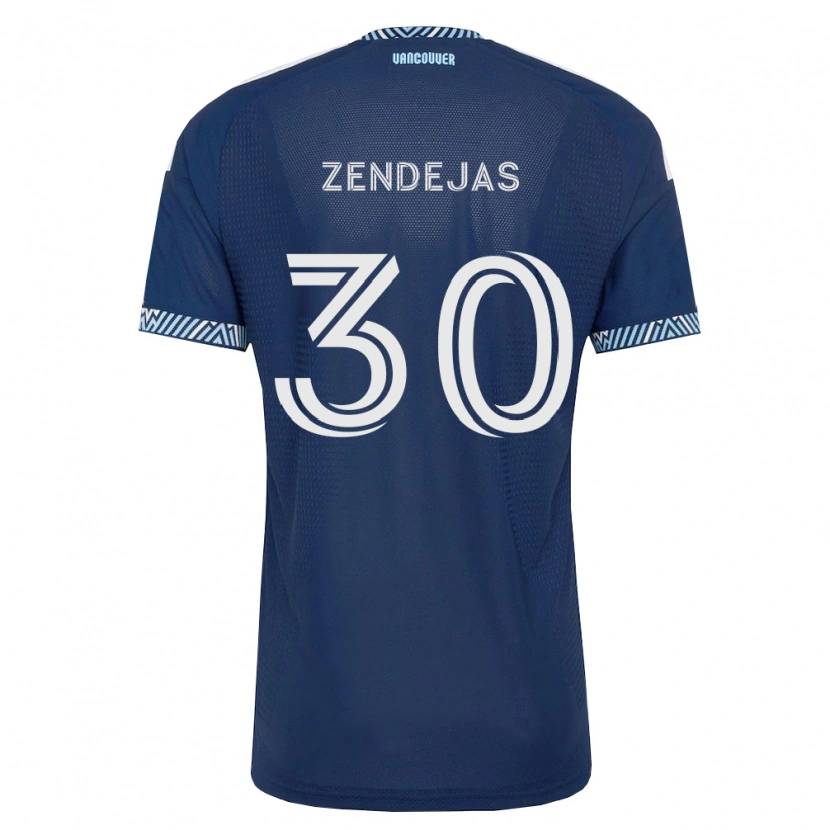 Danxen Mann Adrián Zendejas #30 Dyp Blå Hvit Bortetrøye Drakt Trøye 2026/27 Skjorter T-Skjorte