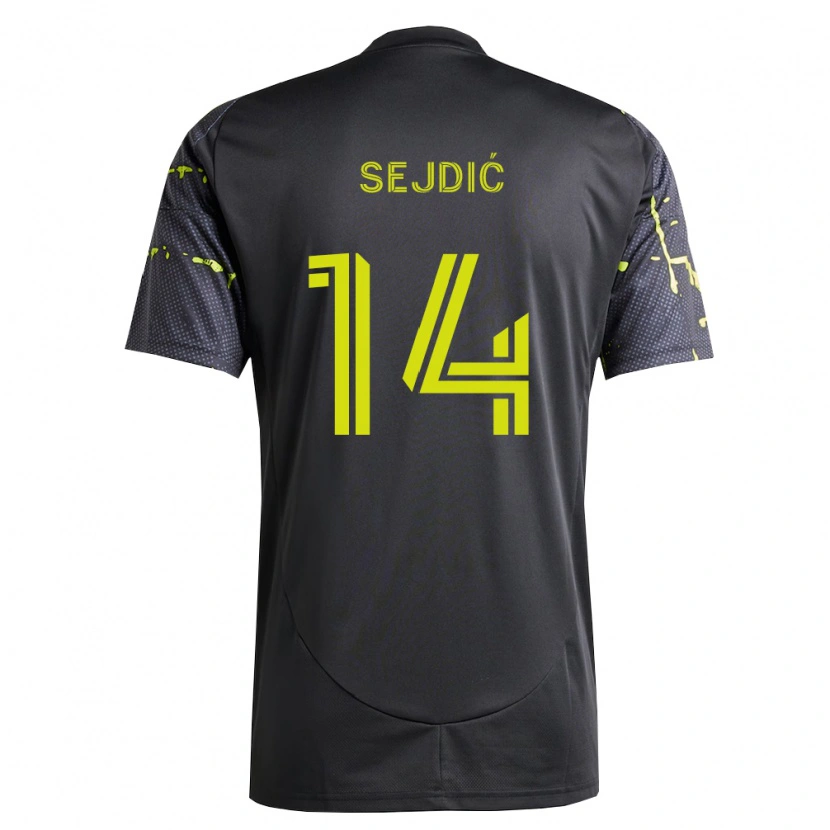 Danxen Mann Amar Sejdić #14 Fluorescerende Gul Svart Bortetrøye Drakt Trøye 2026/27 Skjorter T-Skjorte